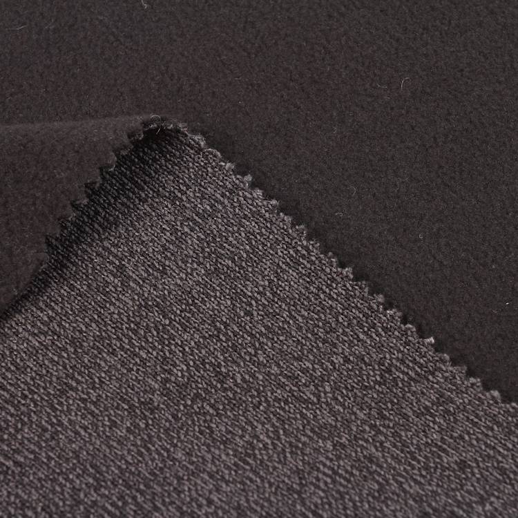 Autentisk tillverkar tröja tyg limmad micro fleece polyester tyg
