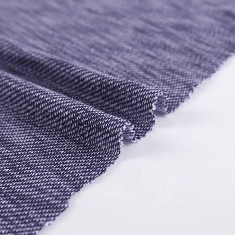 vacker design polyester vanligt garn färgat stickat slub jersey tyg för plagg