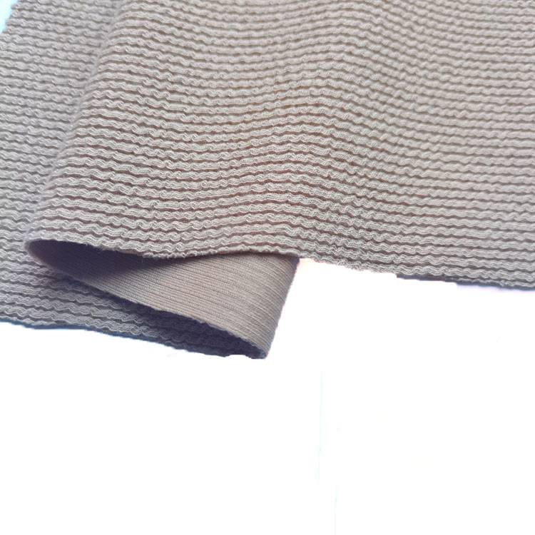 ny design slät polyester spandex dubbelsidigt stickat ribbtyg till salu