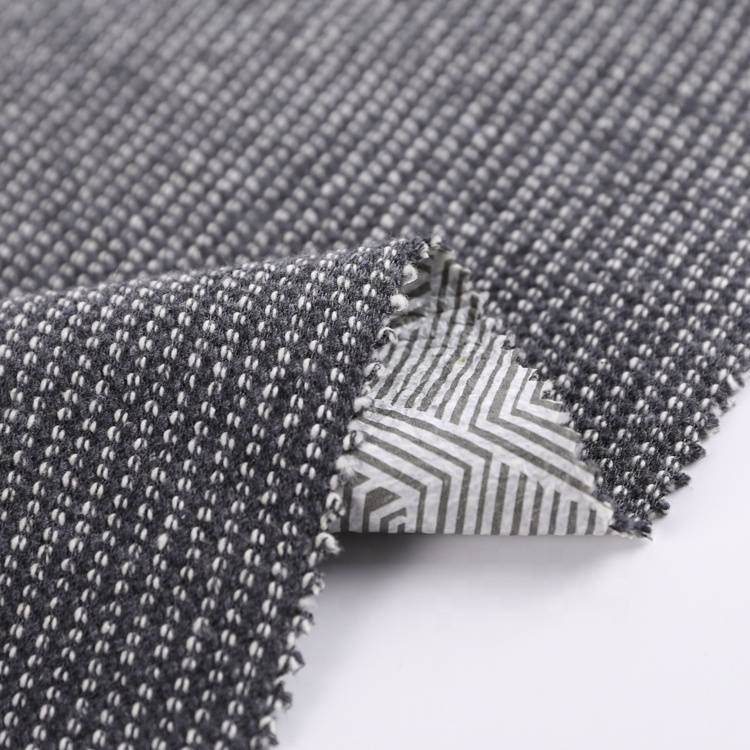 100% Polyester slub style trame hacci polaire detire lye enprime TPU knitted twal