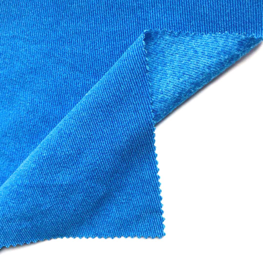 Fancy Design 100% Polyester Stickad 1*1 ribb Katjoniskt sammetstyg