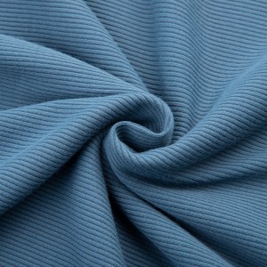 Rib Knitted Spandex Fabric Gbajumo Ri to Aṣa Aṣa Spandex Polyester Rib Knit Fabric Fun Sweater
