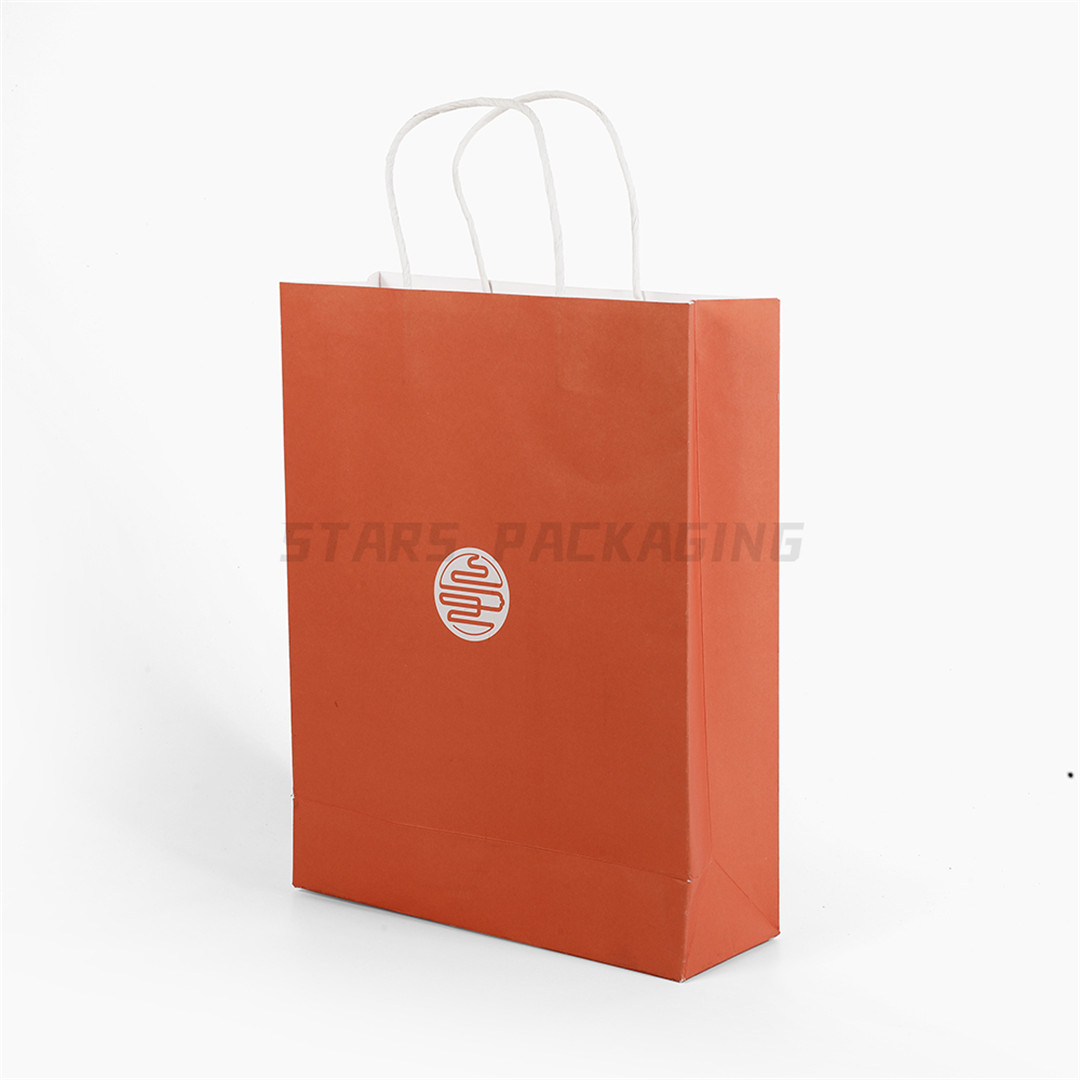 Custom Printed Kraft Paper Bag with Twisted Paper Handle