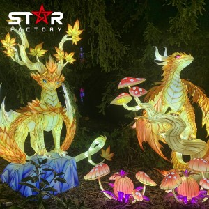 Мистериозни дракони карикатура животно фенер фигурка метален фенер животни