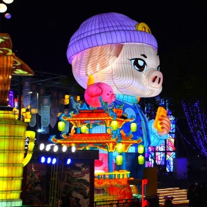 中国の装飾的な祭りのランタン公園の装飾動物のランタン