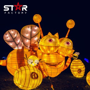 Lanterns kewan Chinese Silk Animal Bee Lanterns Kanggo Festival Lentera