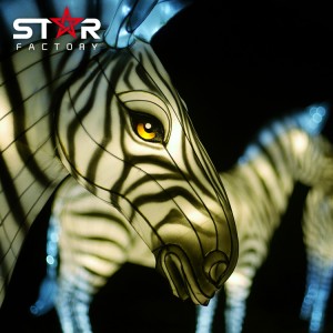 Customized Chinese Traditional Silk Animal Lantern Zebra Lantern Festival