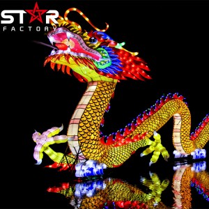 屋外遊び場の装飾ドラゴンシルクフェスティバル中国の旧正月ランタン