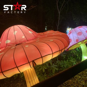 Кытай якты шоу декоратив чәчәк фонарьлары Ачык һавада гөмбә фонаре