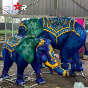 Festiwal chińskich latarni na świeżym powietrzu Dekoracyjna latarnia jedwabna w kształcie słonia