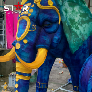Lanterna decorativa de seda de elefante para festival de lanternas chinesas ao ar livre