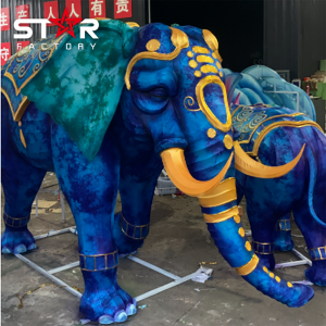 Lanterna decorativa de seda de elefante para festival de lanternas chinesas ao ar livre