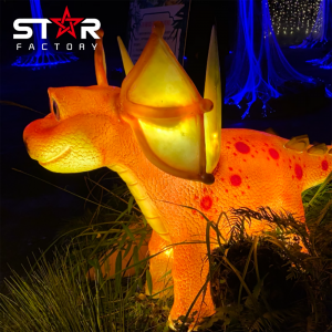 Lifesize Art Craft beira-zuntza LED dinosauroen estatua