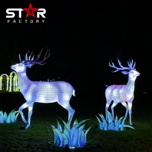 Яскрава модель ліхтаря з оленями для китайського фестивалю ліхтариків