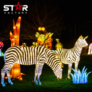 Prilagođeni kineski tradicionalni svileni životinjski lampion Zebra Festival lampiona