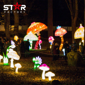 Christmas Park Decoration Silk Theme Mushroom Lantern