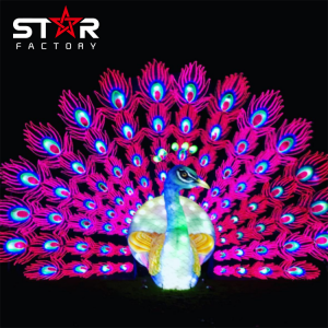 Uusi ulkona joulu kiina Zigong Animal Peacock Lyhdyt näyttö