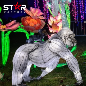 На открытом воздухе декоративные тканевые фонарики с животными Традиционный китайский фестиваль фонариков