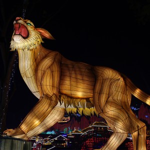 Lanterna de tigre animal chinesa LED para entretenimento cultural ao ar livre