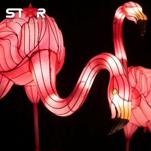 Lanternă profesională cu flamingo cu animale decorative mari