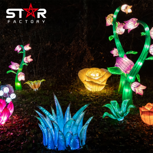 Фестивални фенери на открито с шоу с LED фенери за растения
