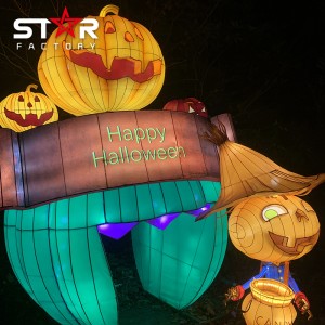Dekoracja na Halloween Pokaz chińskiej jedwabnej latarni z kreskówek