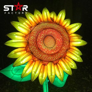 Mabone a Sechaena a Bontša Mokhabiso oa Selemo se Secha sa Outdoor Silk Sunflower Lantern
