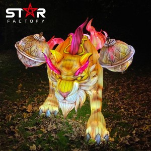 Lanterna Tigre di Animali di Seta Cinese Per u Festival di Lanterna di Natale
