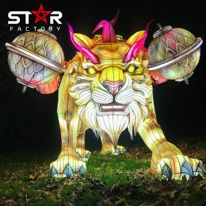 Lanterna Tigre di Animali di Seta Cinese Per u Festival di Lanterna di Natale