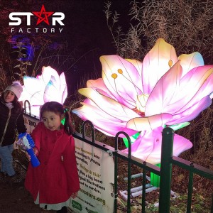 Кинеска Нова година ЛЕД свилени цветни фењер Кинески фестивал лампиона