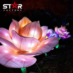Farol de flores ao aire libre para decoración do festival Farol de flores impermeable LED