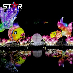 Декорација на новогодишниот фестивал Кинески фенер за риби