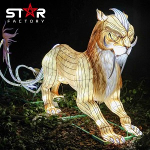 Lanterne Festival Fremstilling Geometrisk Tiger Kunstnerisk Dyreskulptur Lanterne