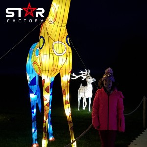 Huihuinga Nylon Hainamana Kararehe Giraffes Lantern