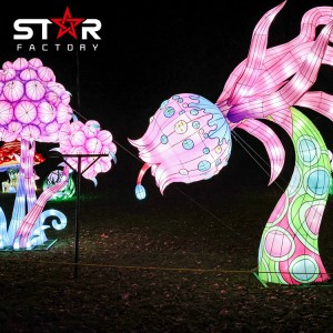 Водоустойчива фестивална декорация с LED фенери на открито