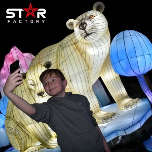 Lanterne d'extérieur imperméable en forme d'animal, lanterne chinoise ours polaire