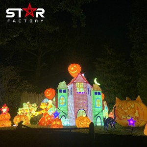 Декорация за Хелоуин Карикатура Шоу с китайски копринени фенери