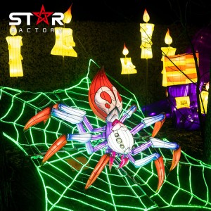 I-Outdoor Halloween Festival Cartoon Cloth Animal Spider Lantern