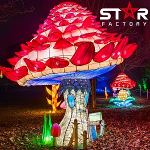Lanterne de festival în aer liber cu felinare cu ciuperci Led Expoziție de artă