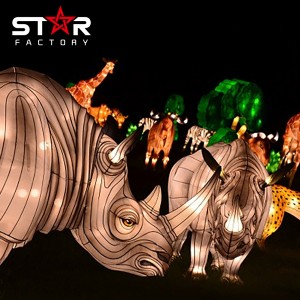 Кинески празнични велики фењер за носорог Божићни фењер