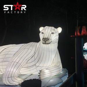 Utendørs vanntett dyrelykt Isbjørn kinesisk lykt