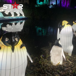 Festivāla parka apgaismojums Elektriskā Ķīnas pingvīnu dzīvnieku laterna
