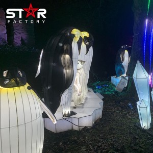 Lanterna animal elétrica do pinguim chinês da iluminação do parque do festival