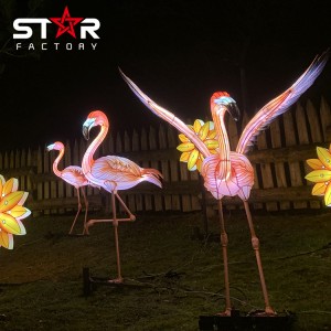 Flamingo Lantern Yazikulu Zazikulu Zokongoletsa Zanyama