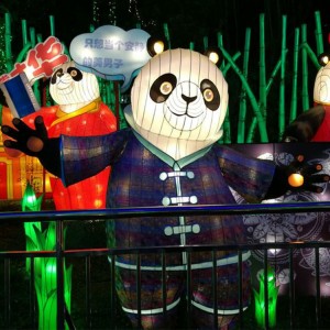 Китайские светодиодные фонарики с изображением панды, украшения, фонарики с животными