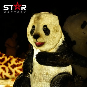 Statua di Panda Decorativa in Fibra di Vetru di Giardinu