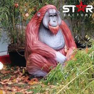 ចង្កៀងចិន Slik ដែលមិនជ្រាបទឹកនៅខាងក្រៅ Safari Animal Lantern Orangutan