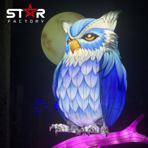 Dekoracija parka Animal Silk Lantern Animal Owl Festival Lantern