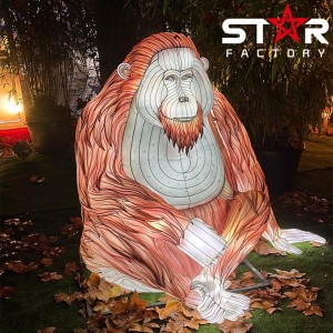 Āra ūdensizturīgs ķīniešu Slik Lantern Safari Animal Lantern Orangutan