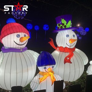 Sab nraum zoov Christmas Festival Suav Silk Lantern Snowman Cartoon Lantern